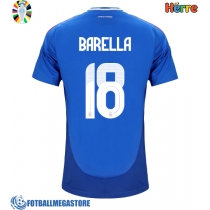 Fotballdrakt Herre Italia Nicolo Barella #18 Hjemmedrakt EM 2024 Kortermet
